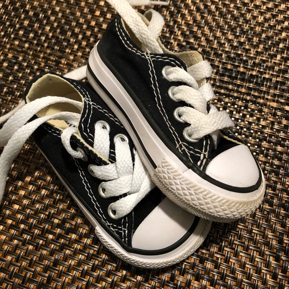 infant black and white converse